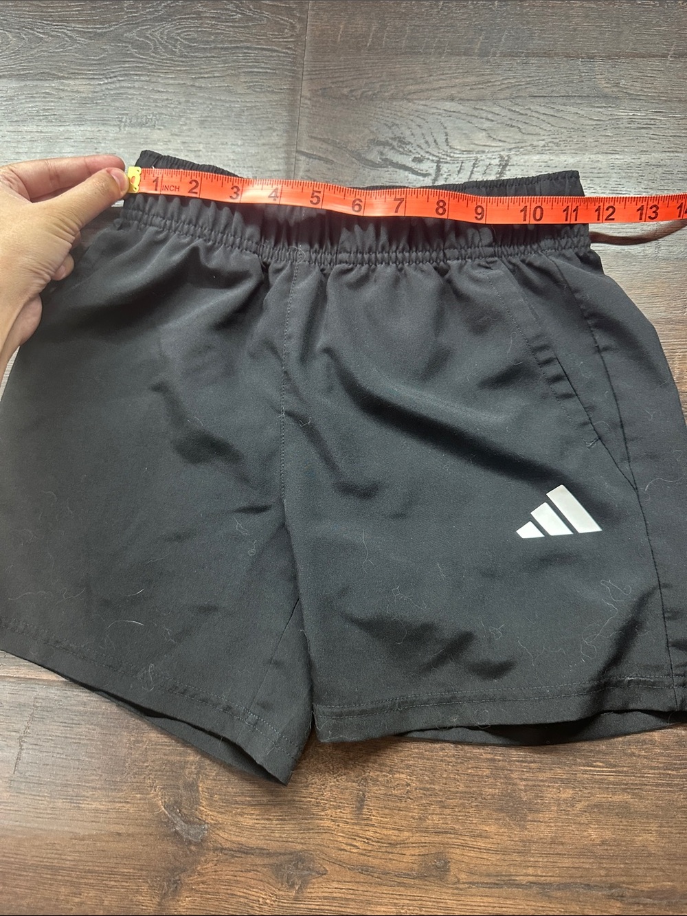 adidas Black Kids Athletic Shorts with White Logo c8 - Picture 3 of 5
